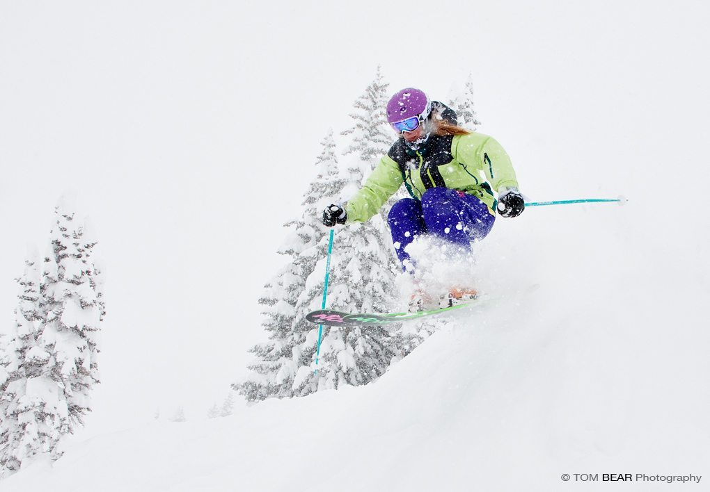 Julia Van Raalte, Volkl Nanga Pant, Alta Ski Area.